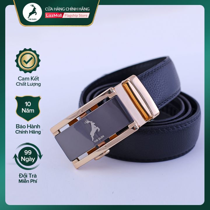 Thắt lưng nam đẹp dây nịt nam hàng hiệu The Glen da PU cao cấp khóa tự động cho vòng eo 60 cm đến 110 cm - Thời trang nam , phụ kiện nam bảo hành 10 năm có hộp đựng làm quà tặng TG113