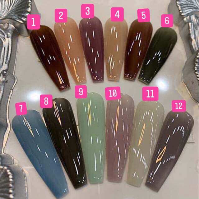 [bán lẻ] Sơn gel bobo thạch anh sét 12 màu chai 15ml chăm sóc móng Nailart shop thời trang nữ