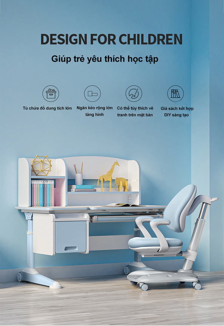 (CHÍNH HÃNG SIHOO) Bộ bàn ghế thông minh chống gù, chống cận H3+K16