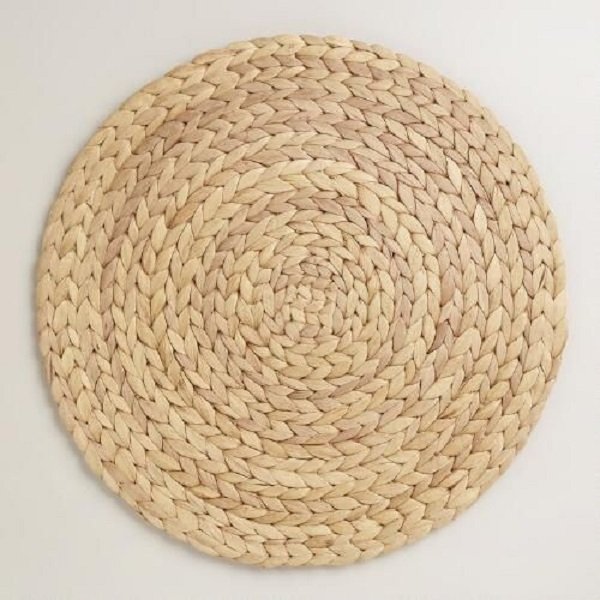 Thảm trang trí, chụp hình sản phẩm hình tròn đan lục bình Smile Decor - D50cm