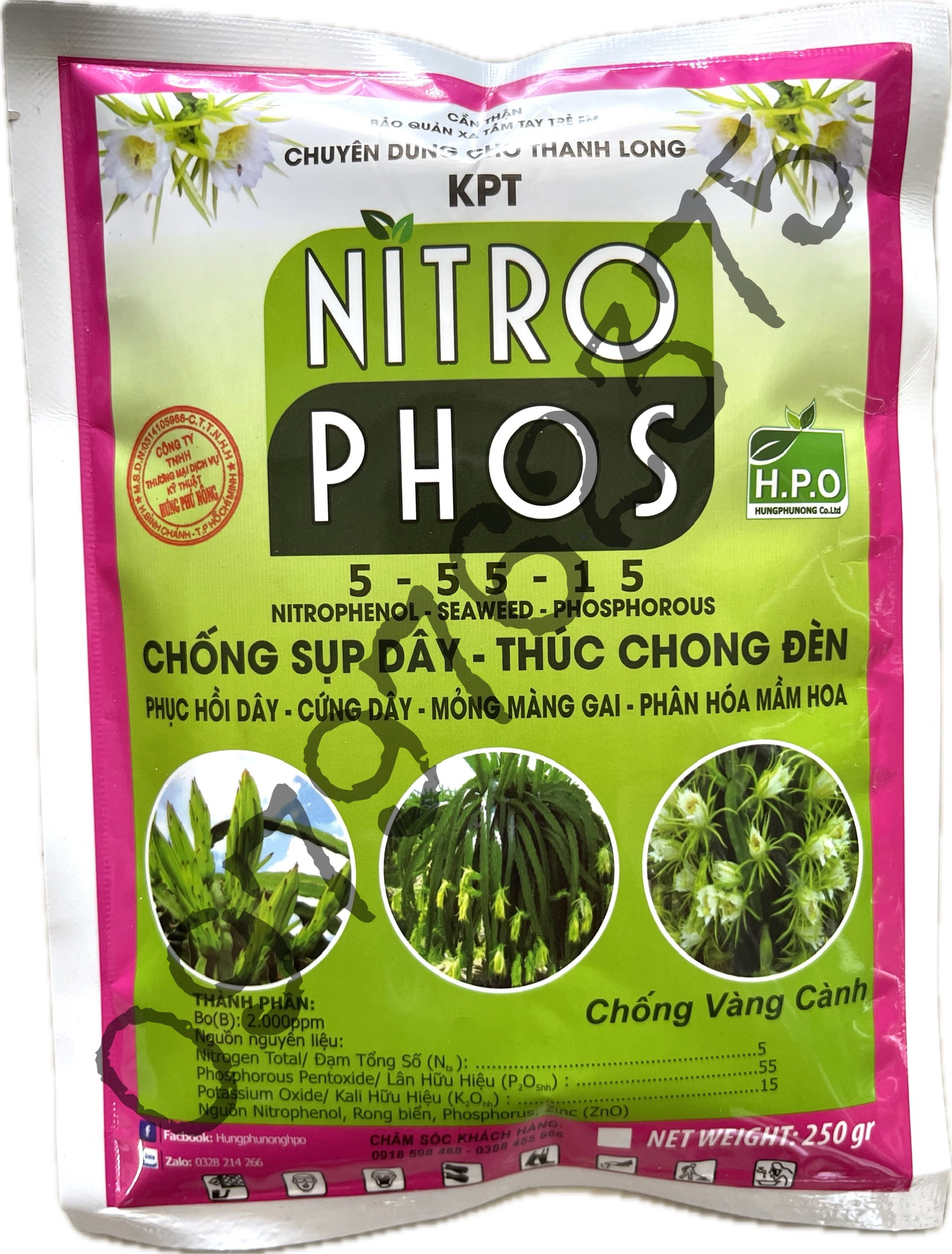 Phân Bón Chuyên Thanh Long - Nitrophos - Chống Sụp Dây - Thúc Chong Đèn - Chống Vàng Cành, Vàng Đầu Trụ  - Gói 250g