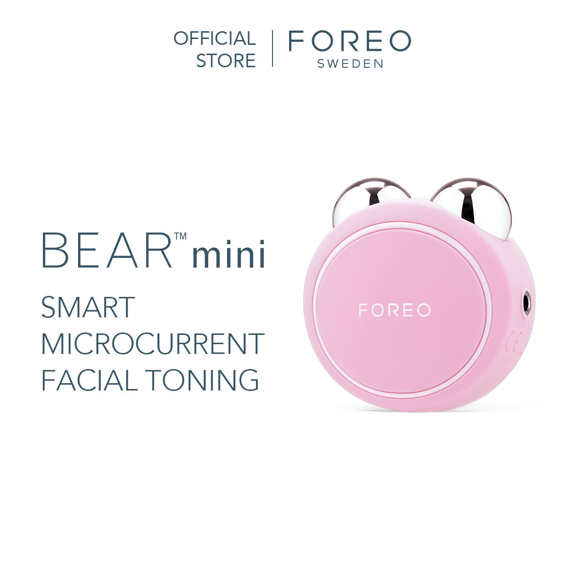 Máy massage nâng cơ mặt FOREO BEAR mini áp dụng công nghệ Microcurrent với 3 chức năng nâng cơ và làm săn chắc da mặt, có thể sạc, bảo hành 2 năm - intl