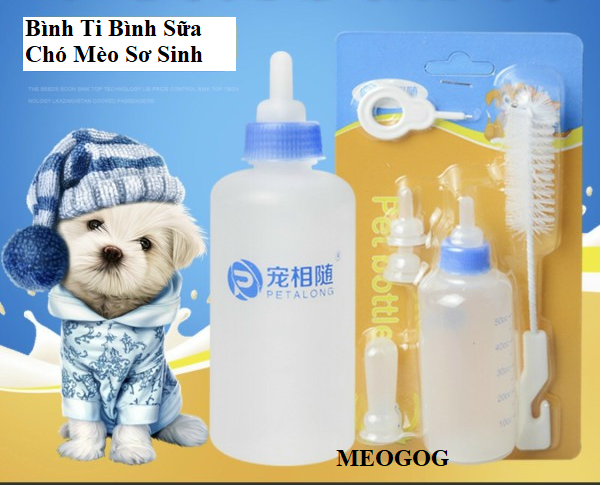 Bình Ti Bình Sữa Chó Mèo Sơ Sinh Pet Bottles Petalong 60ml MEOGOG