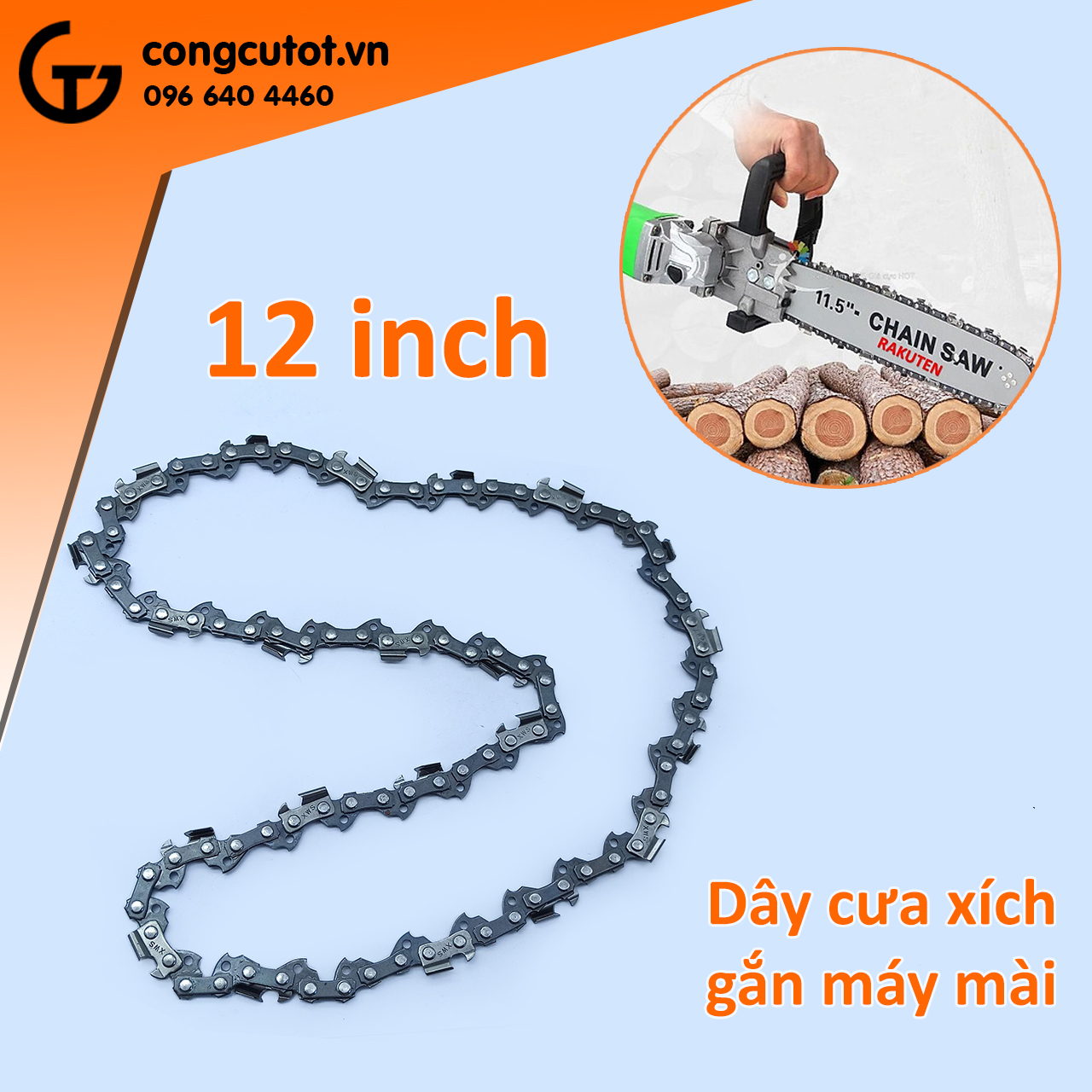 Dây xích gắn lưỡi cưa xích 12inch