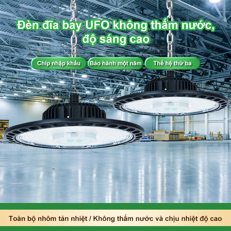 Đèn nhà xưởng đèn led highbay 500w led ufo đèn led nhà xưởng công bảo hành 12 tháng đèn pha led ngoài trời ip66 chống thấm đèn hắt sân vườn 220v