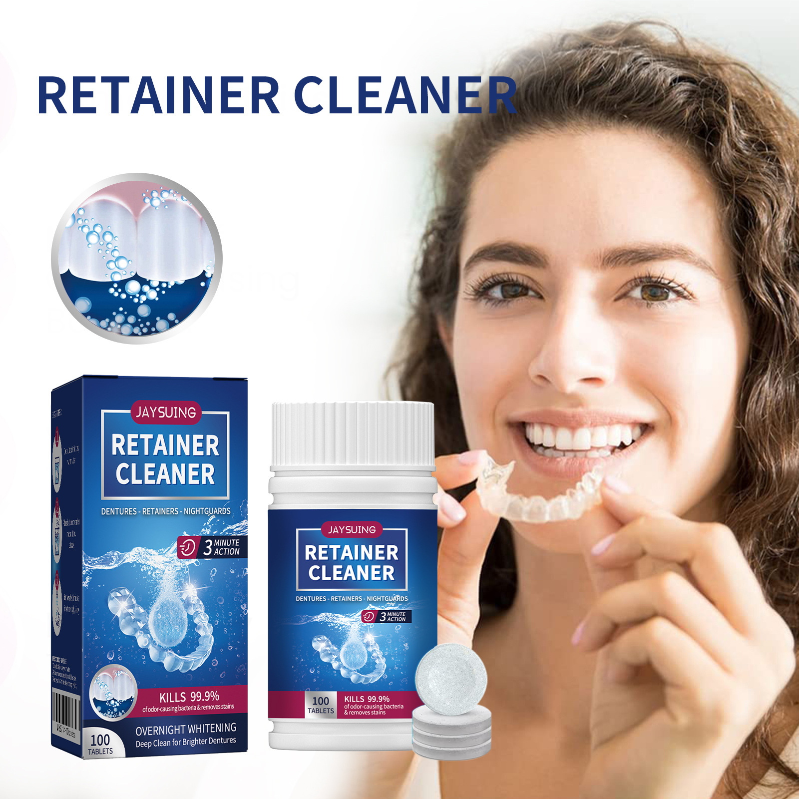 Jaysuing  False tooth clean sheet   Denture Oral Cleaning Care Fresh Breath Cleaning