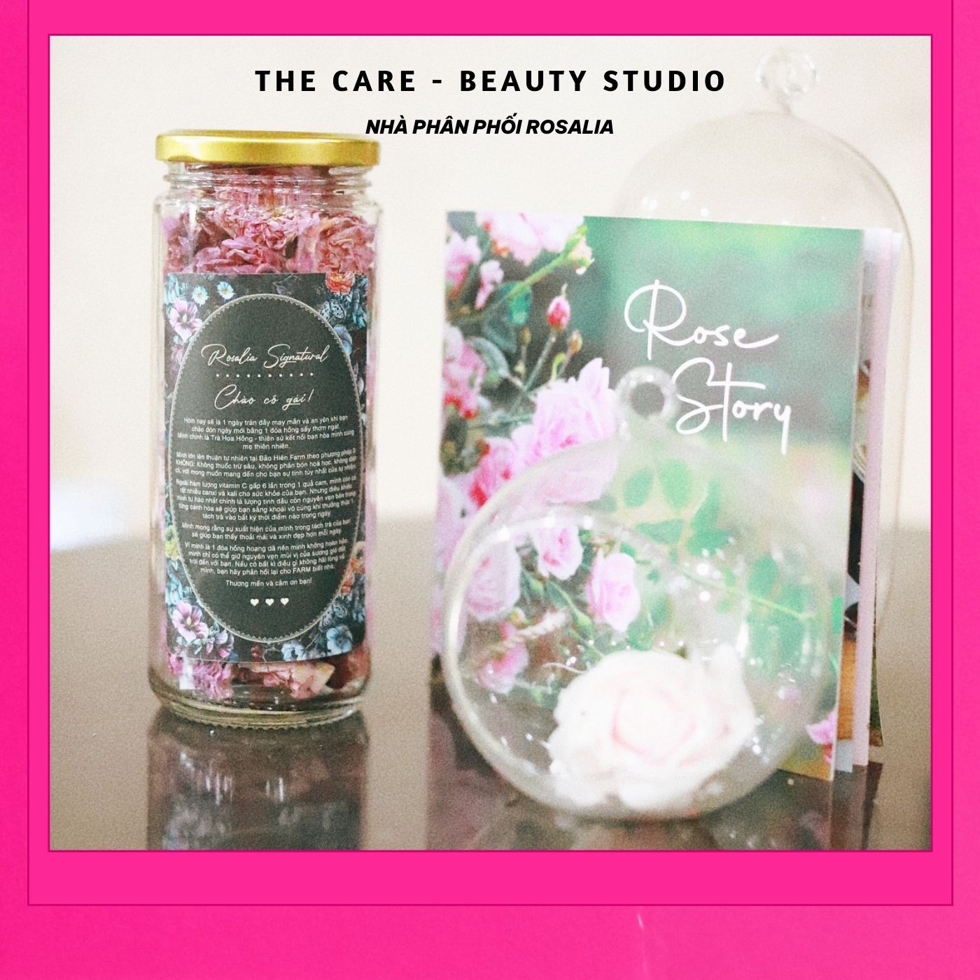 Trà hoa hồng Rosalia 350g, nguyên bông sấy khô thượng hạng - THE CARE BEAUTY STUDIO