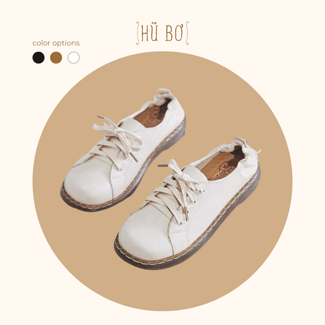 Kumon shoes - Giày da bò nữ phong cách vintage, retro