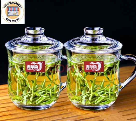Ly thủy tinh DELI có nắp đậy cao cấp