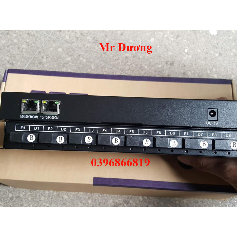 Switch quang 8 cổng sc, 2 cổng lan 10/100/1000mb chính hãng cao cấp