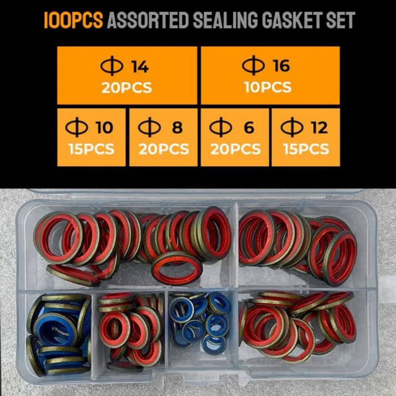 100 stuks afdichting pakking Set M6 M8 M10 M12 M14 M16 cao su gebonden wasmachine pakking moer En BOUT Bộ vlakke Ring afdichting Bộ Assortiment