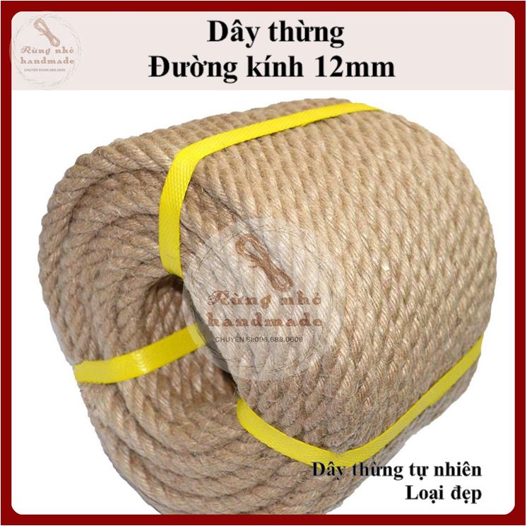 Dây thừng 12mm, dây thừng trang trí, làm handmade, decor, đồ cào móng mèo