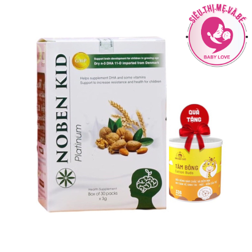 Cốm Bổ não Noben Kid bé thông minh vượt trội - date mới hộp 30 gói
