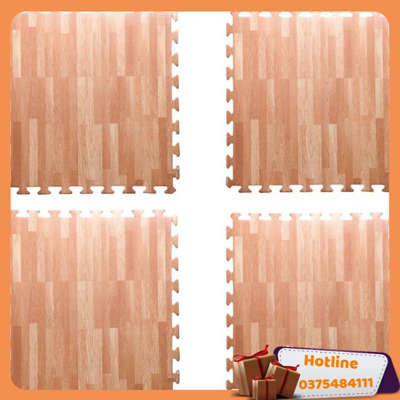 Bộ 6 miếng thảm xốp vân gỗ lót sàn 60 x 60 - hàng loại 1