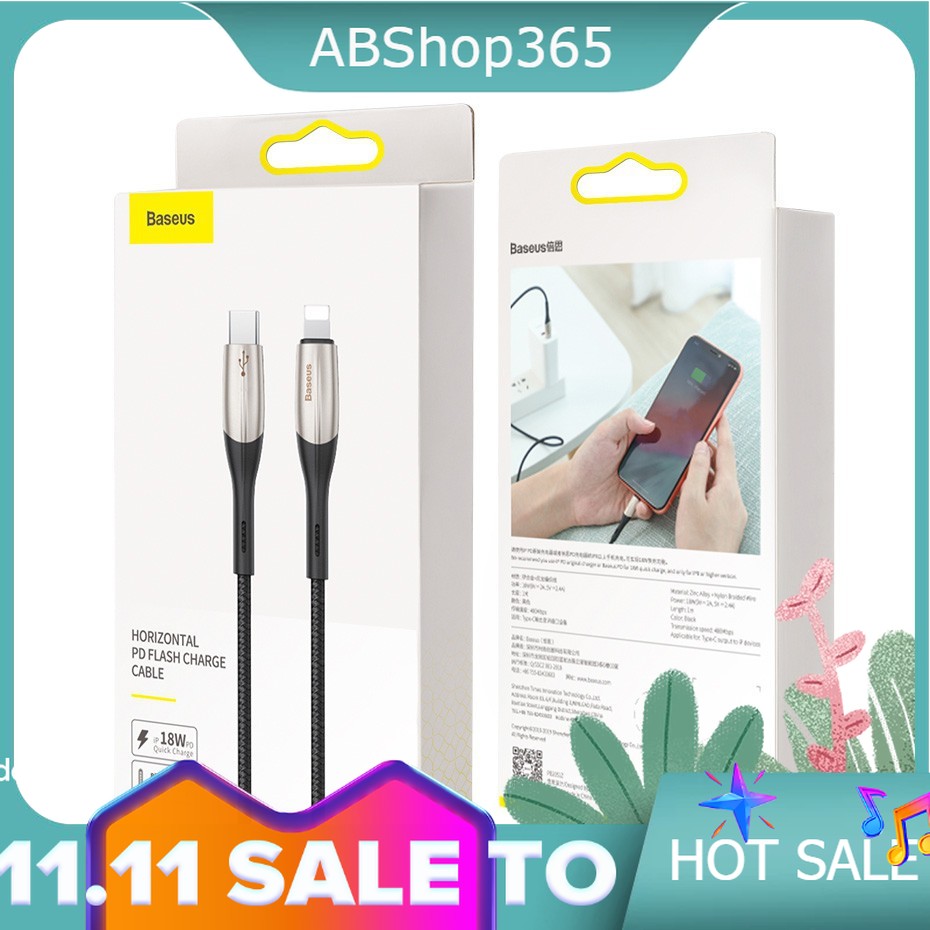Cáp Sạc Nhanh PD Type C to Lightning Baseus water drop Data PD