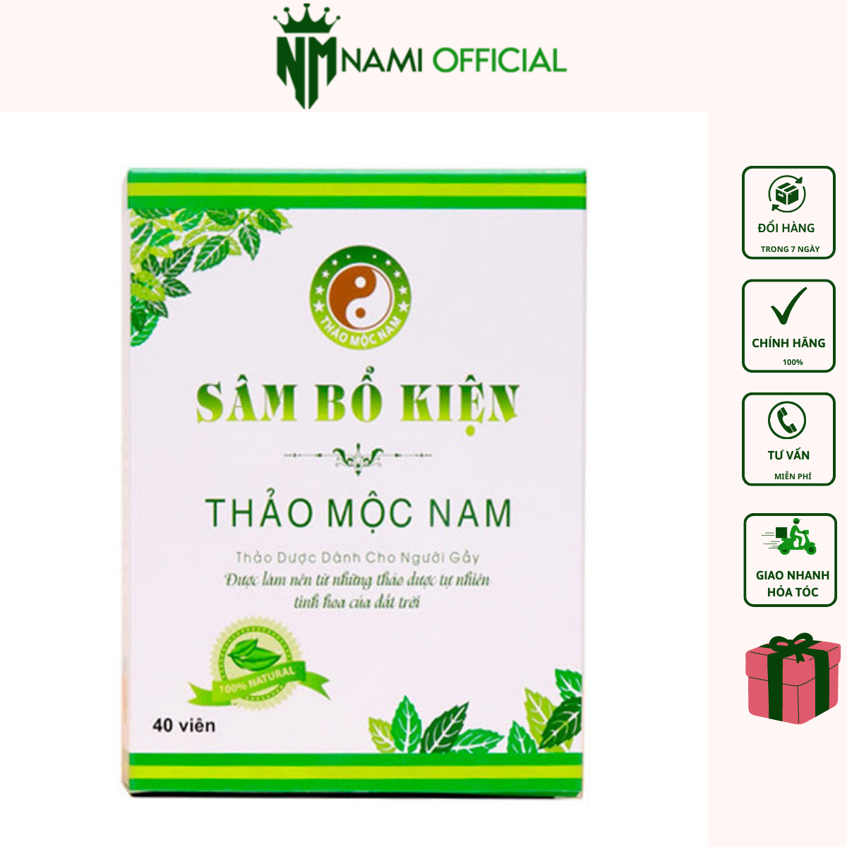 Sâm bổ kiện thảo mộc nam tem  check mã QR chính hãng date 2023, cam kết hàng chính hãng