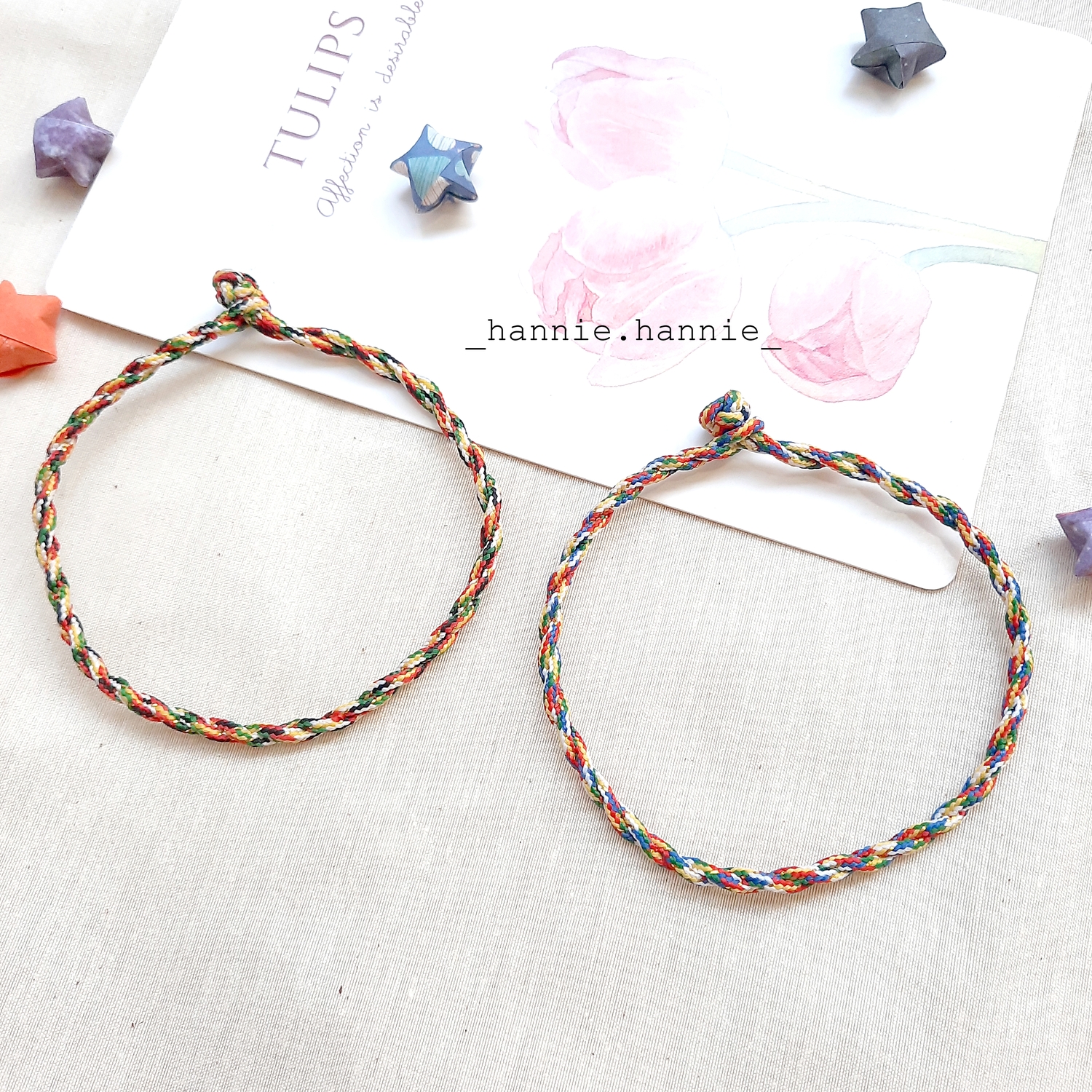🍀 (Xanh/Đen) Vòng tay chỉ ngũ sắc may mắn - Vòng phong thủy bình an đeo tay nam nữ handmade