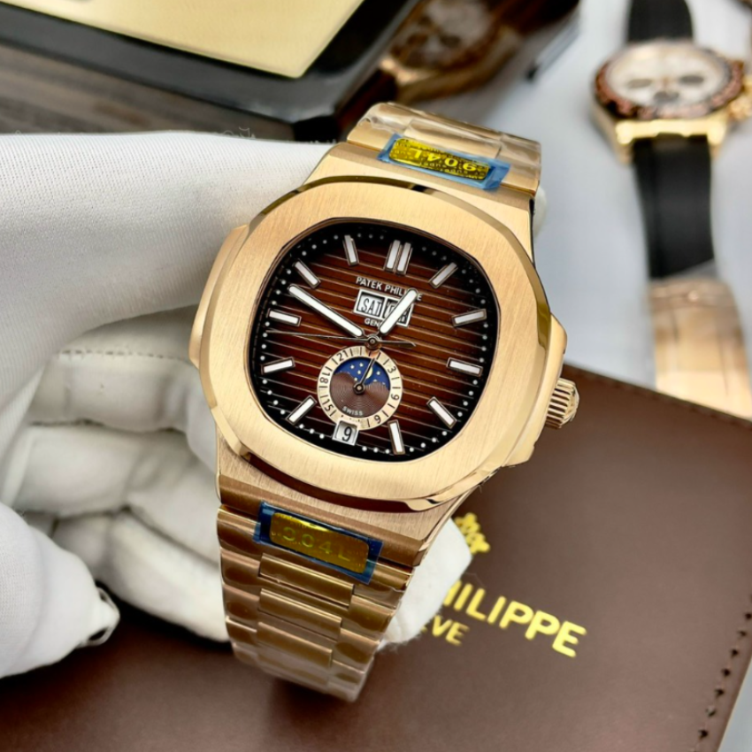[ Hàng Nhập Khẩu ] Đồng Hồ Nam Patek Philippe Geneve Máy Cơ Xịn Chạy Mượt Size 40mm Sang Trọng Cao Cấp, Lịch Ngày, Thứ, Mặt Kính Sapphire, Vỏ Thép 904L Không Rỉ. (Bảo Hành 12 Tháng)