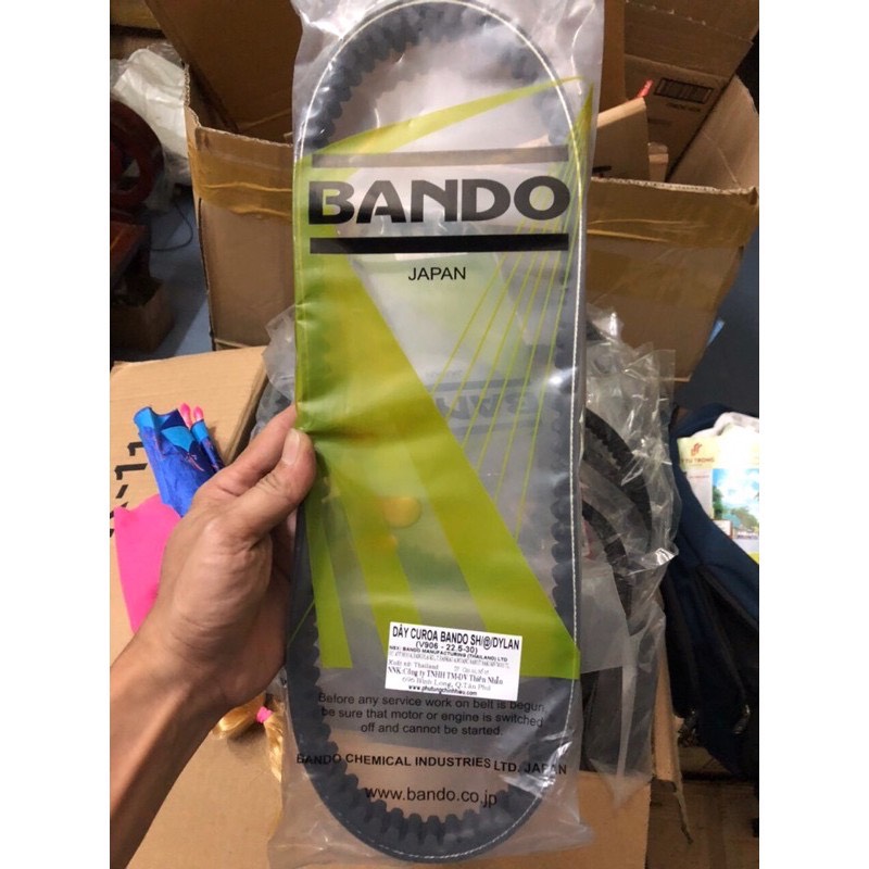 Hàng hãng, Dây curoa Bando SH Ý nhập 125 150, @, Dylan, PS, A còng, Ý (cỡ 906 - 22.5 - 30), Hàng chất lượng cao.