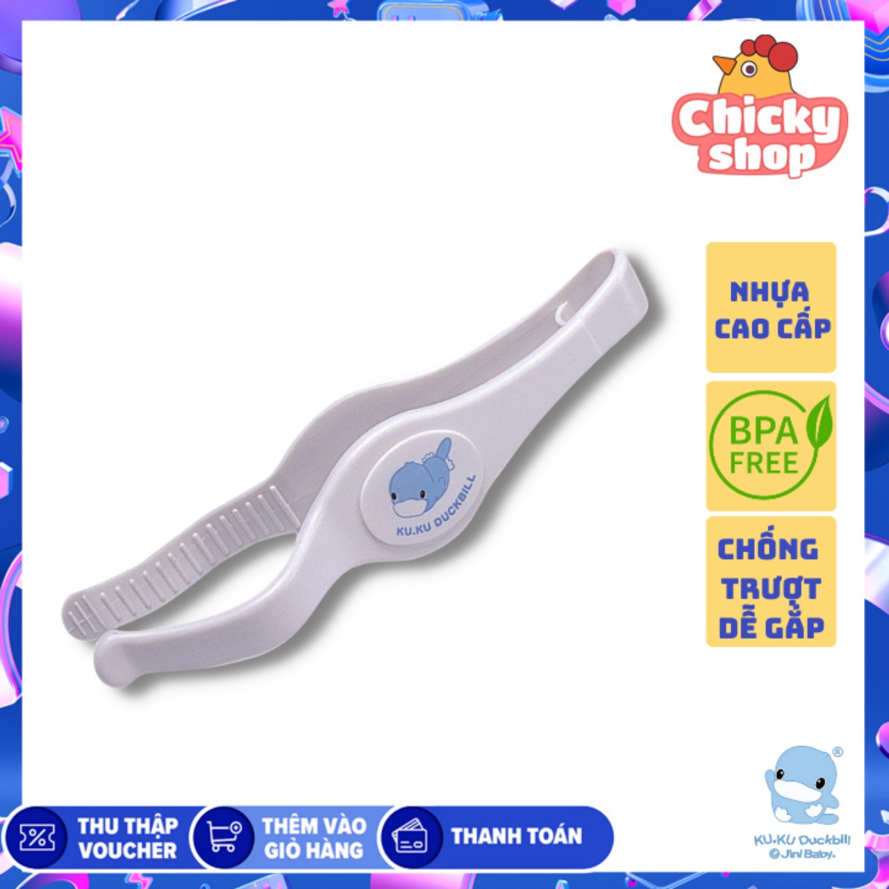 Kẹp gắp bình sữa núm vú kuku ku5340
