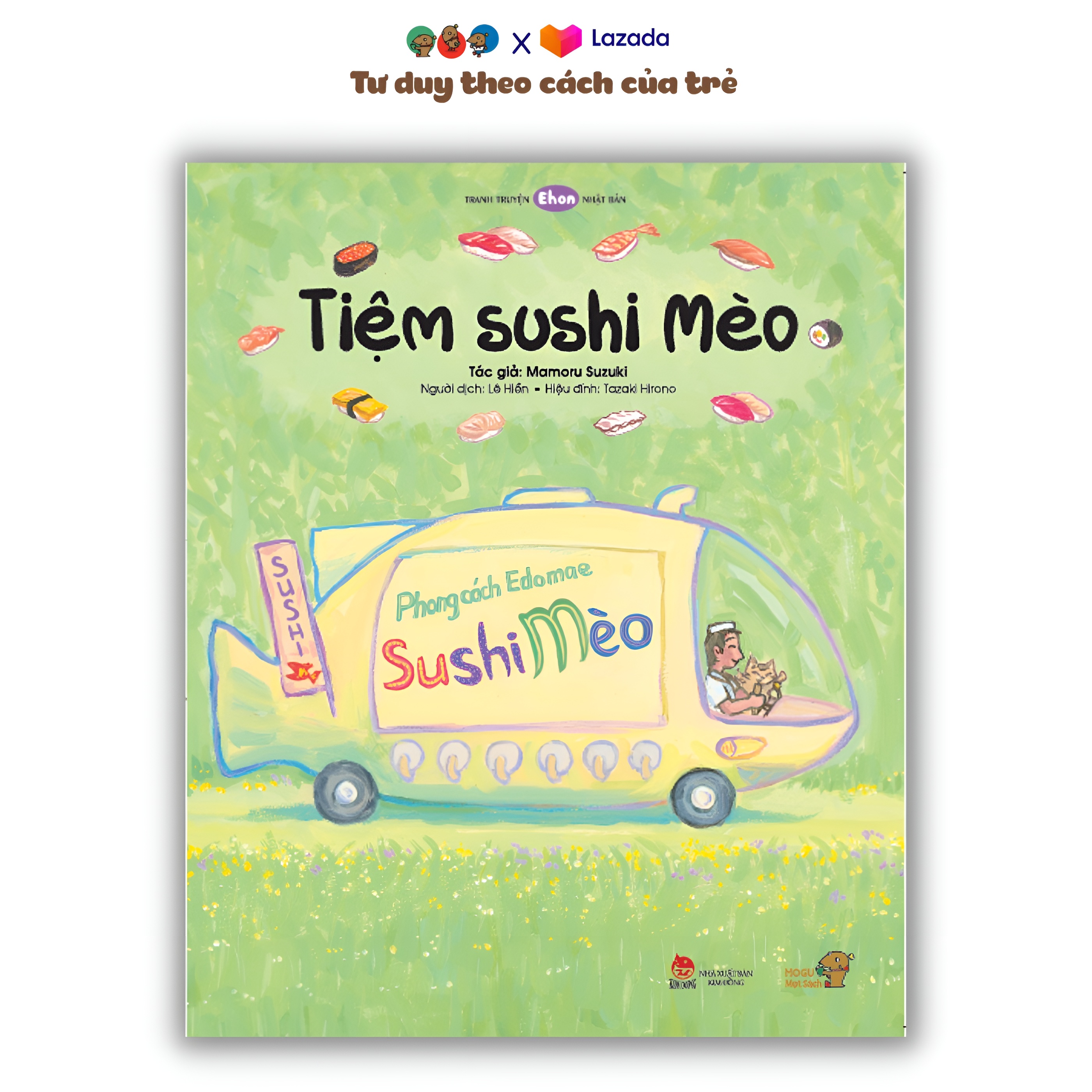 Sách Ehon Phát triển quan sát cho bé 3 6 tuổi - Tiệm sushi mèo