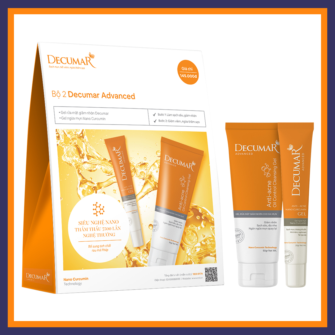 Combo Bộ sản phẩm Decumar Advanced 20gr và Sữa rửa mặt dạng Gel Decumar Clean Advanced 50gr hoàn toàn mới