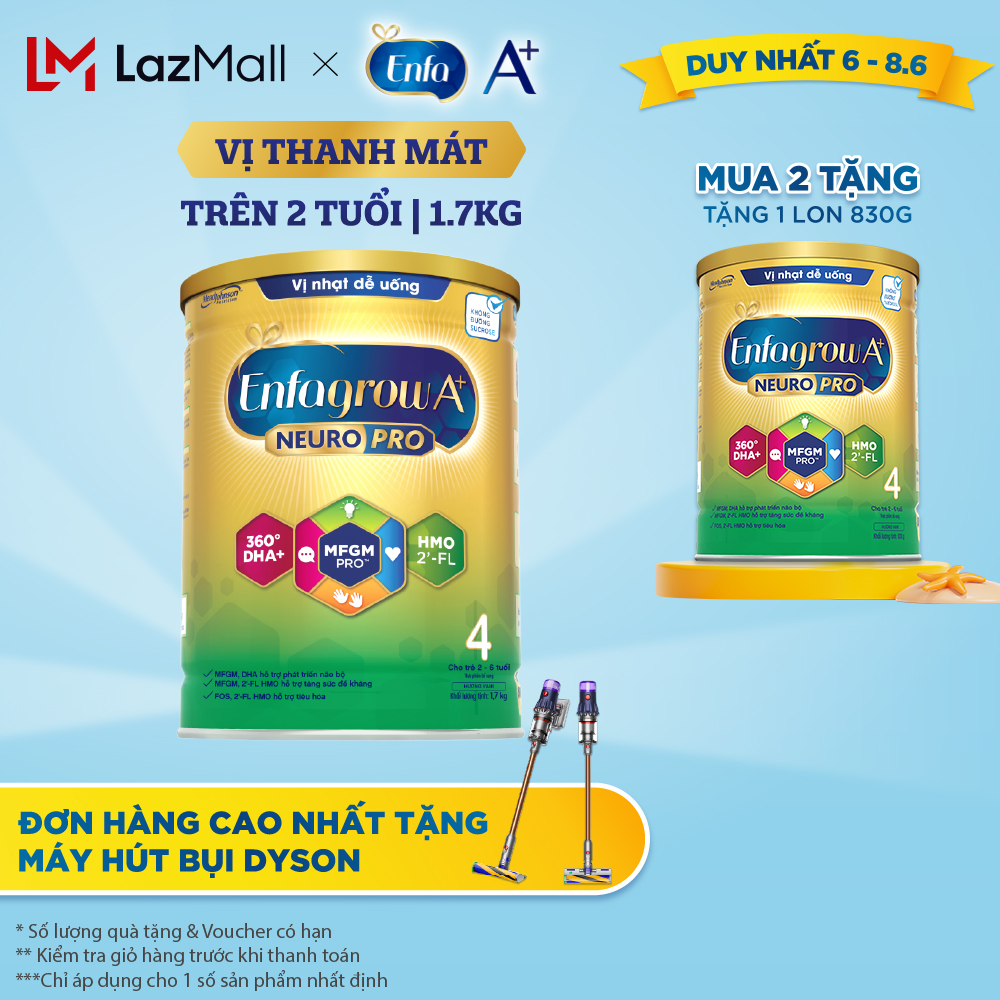 Sữa bột enfagrow a+ neuropro 4 với 2’-fl hmo cho trẻ từ 2 – 6 tuổi – 1.7kg
