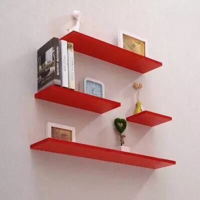 [HCM]Kệ Treo Tường Thanh Ngang Giá Rẻ Bộ 1 Thanh Màu Đỏ - Có Nhiều Kích Cỡ + Tặng Phụ Kiện Lắp Đặt.
