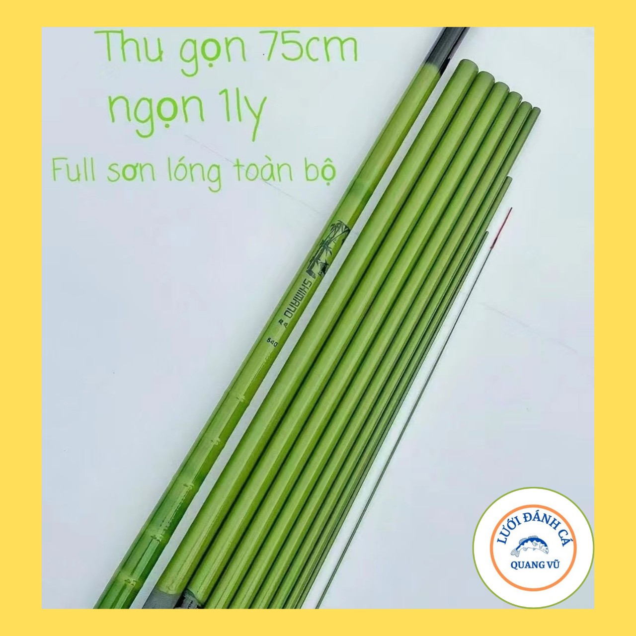 Cần câu tay trúc xanh 3h , chất liệu cacbon cao cấp