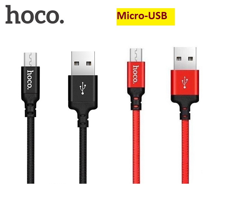 Dây cáp sạc nhanh Micro-USB chống rối, đứt gãy Hoco X14 chiều dài 1m 2m