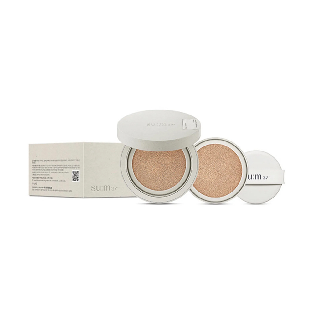 Phấn nước chống nắng sum37 skin-stay soft glow cushion set 1 hộp chính kèm 2 lõi 13g spf50+/pa+++