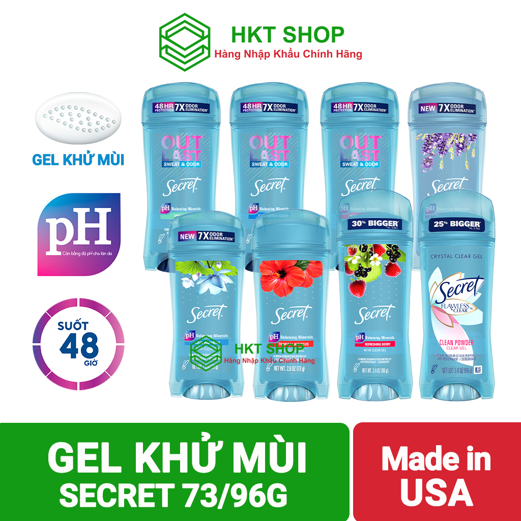 Lăn Khử Mùi Nữ Secret dạng gel/sáp hương thơm nữ tính Mỹ - HKT Shop