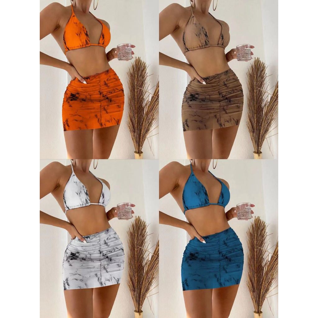 Bikini tam giác họa tiết vân đá