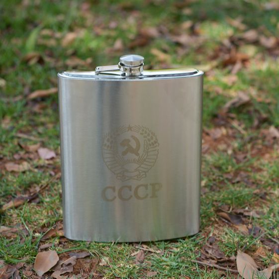 Bình đựng rượu inox 304 CCCP 1.5L tặng kèm bao da + phễu inox #binhtonginox #binhtongdungruou #binhdunginox304 #binhinox304