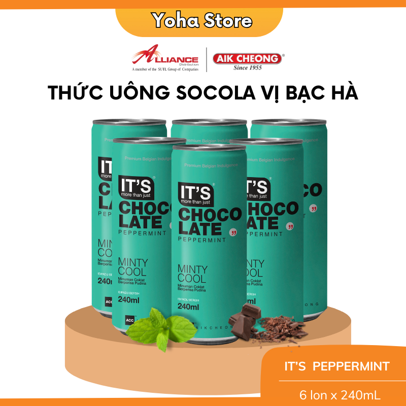 [Chính hãng] Thức Uống Socola Aik Choeng Lon Tiện Dụng Nhập Khẩu Từ Maylasia Vị Bạc Hà