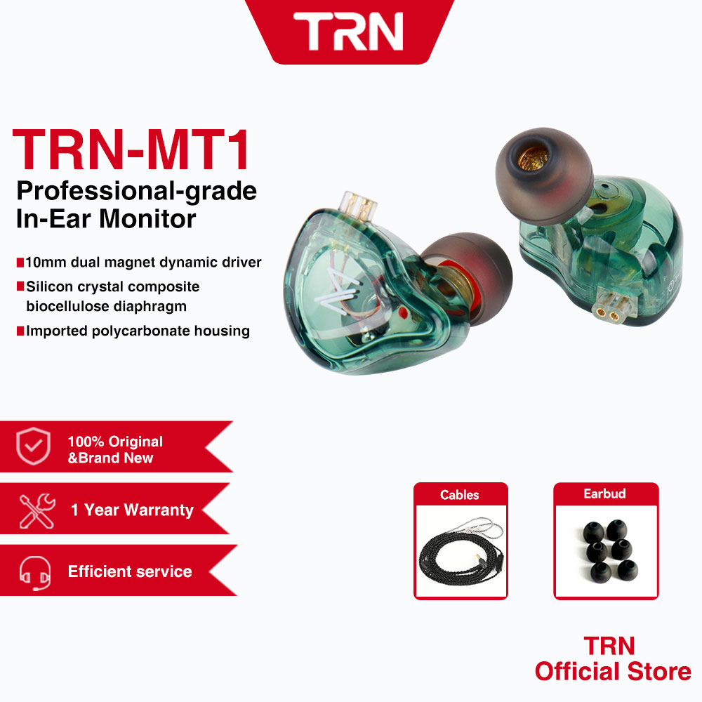 Trn MT1 in ear earphone dynamic DJ monitor IEM HiFi earbud sport Noise