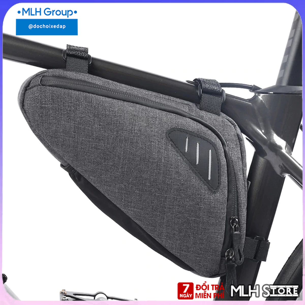 Túi tam giác treo sườn xe đạp chống nước treo khung xe đa năng chứa đồ cá nhân mlh