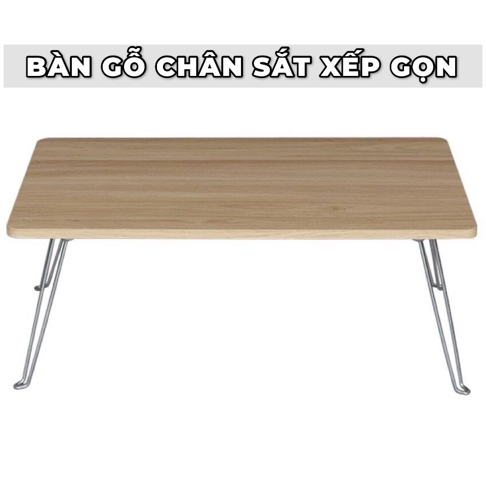FREESHIP - Bàn Gỗ Chân Sắt Gấp Gọn Cho Học Sinh, Sinh Viên
