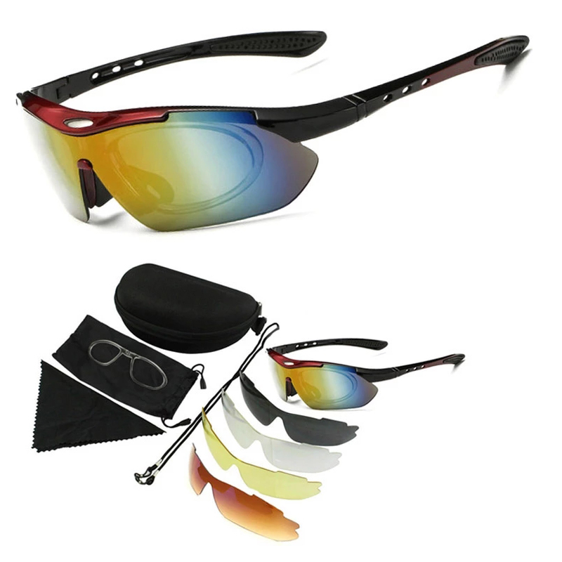 Kính đi xe đạp/ kính râm chống tia cực tím chống sương mù với 5 màu sắc thấu kính hoán đổi dùng đi xe đạp thể thao chạy bộ hoạt động ngoài trời (có gọng phụ cho kính cận) phù hợp cho cả nam và nữ KAVISOTA