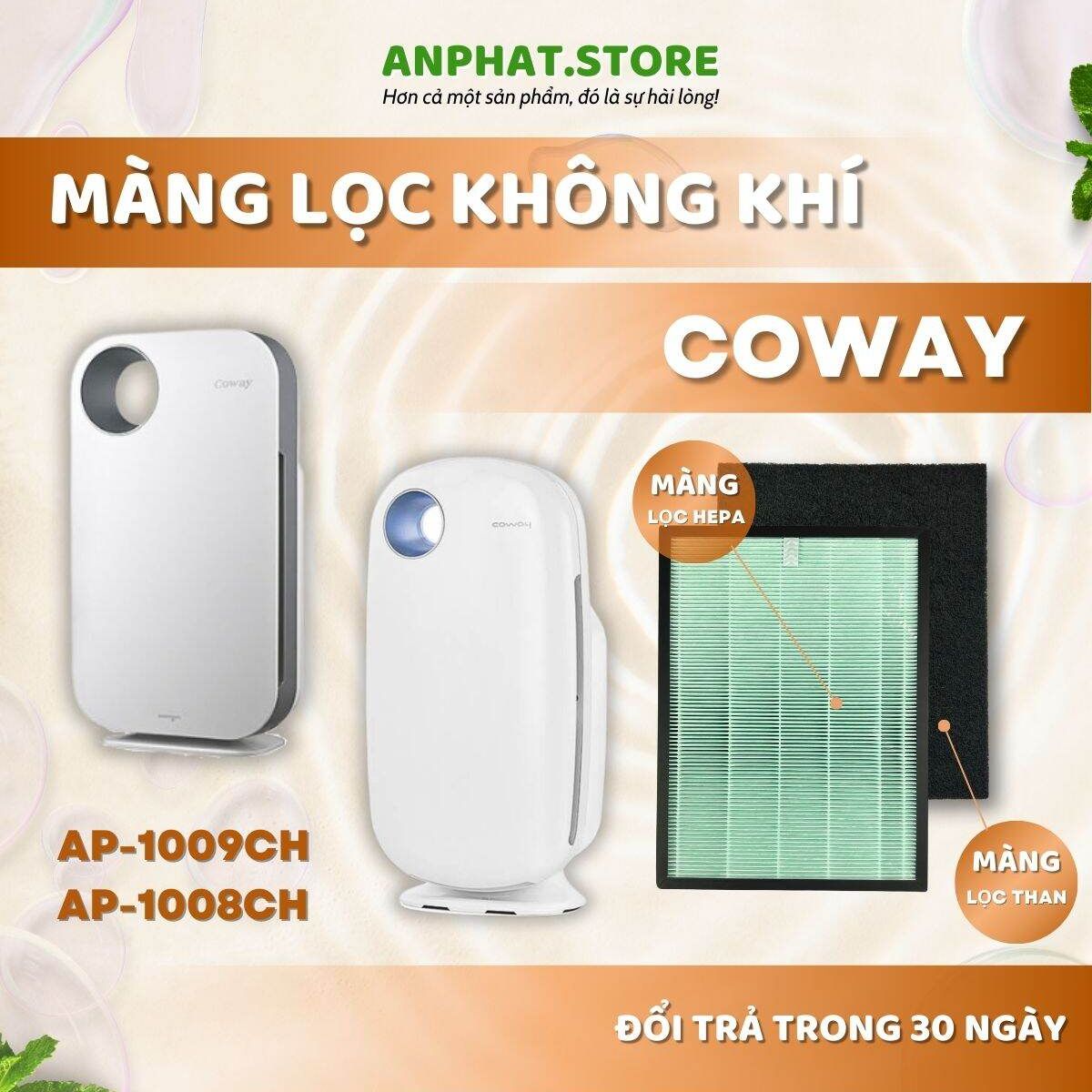 Màng lọc không khí Coway thay thế mã: AP-1009CH, AP-1008CH,... màng lọc than, màng lọc hepa