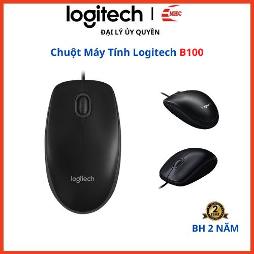 Chuột máy tính có dây logitech B100 - Chính hãng, bảo hành 24 tháng