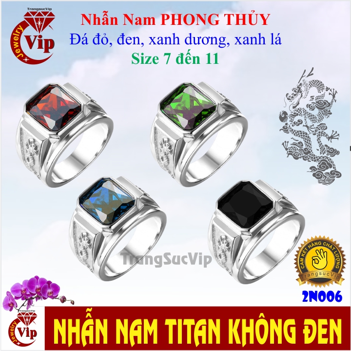 Nhẫn nam titan khắc hình rồng sang trọng | nhẫn phong thủy nam may mắn - 2n006a