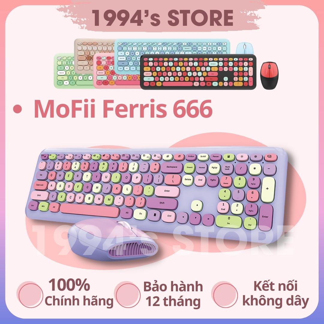 Bộ bàn phím giả cơ và chuột không dây MOFii 666 dùng cho Máy tính bàn PC, Tivi, Laptop, Điện thoại, Máy tính bảng iPad