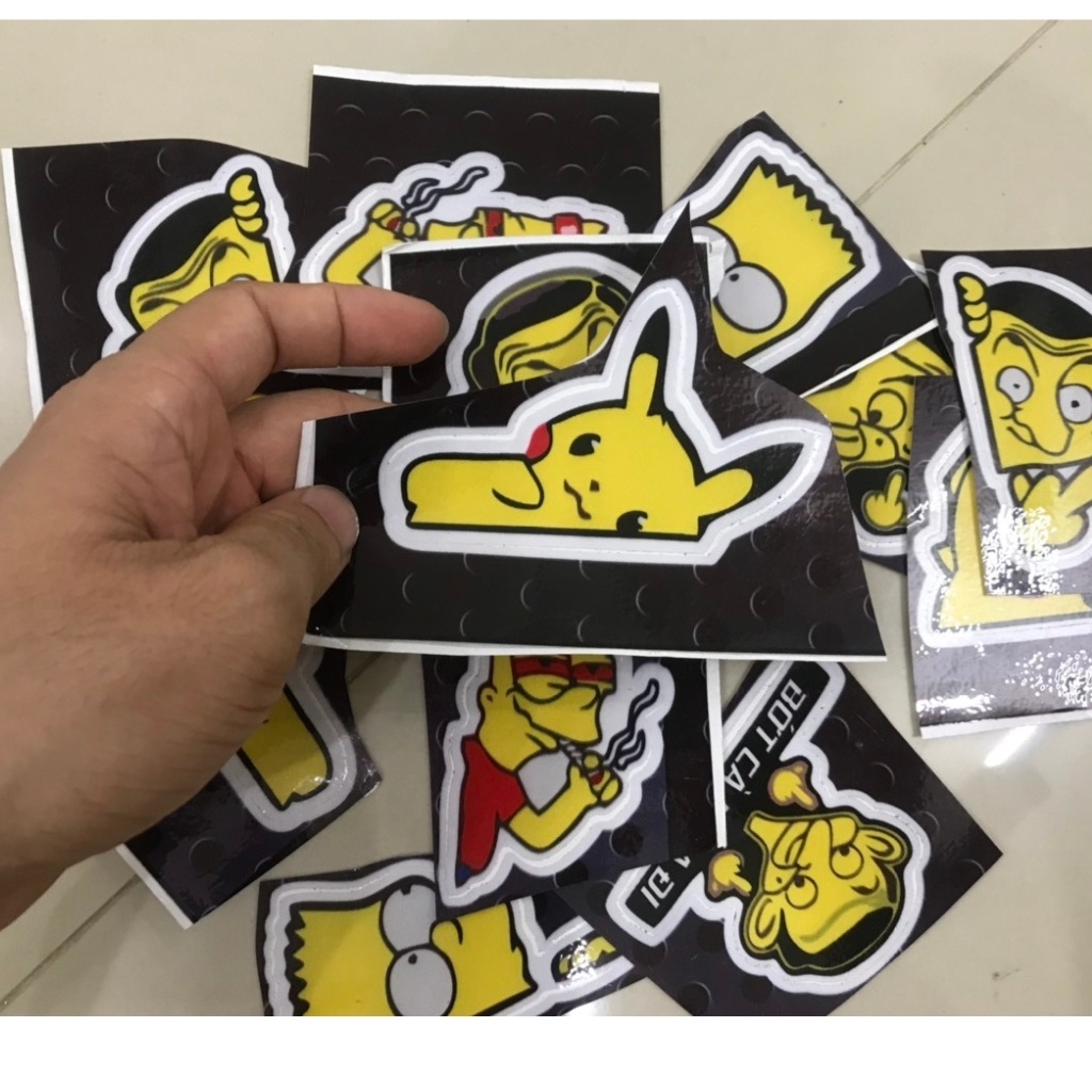 Tem dán pikachu bớt cà khịa dán xe đạp, xe máy, điện thoại, bàn học ... chống nước, chống phai màu