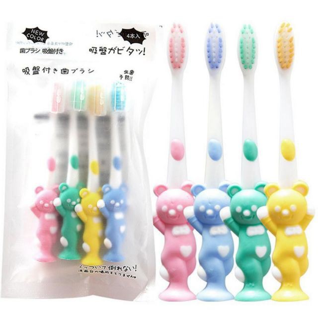 Set 4 Bàn Chải Đánh Răng Cho Bé xuất Nhật, Combo 4 bàn chải đánh răng xuất Nhật cho bé