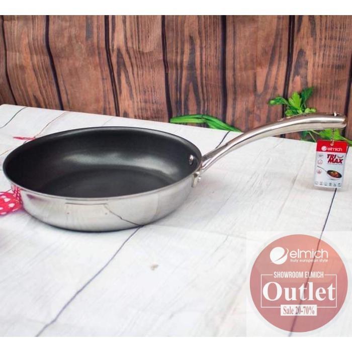 Chảo Chống Dính Inox Elmich 3738 24cm Công Nghệ Tri-Max Đáy Liền 2 Lớp