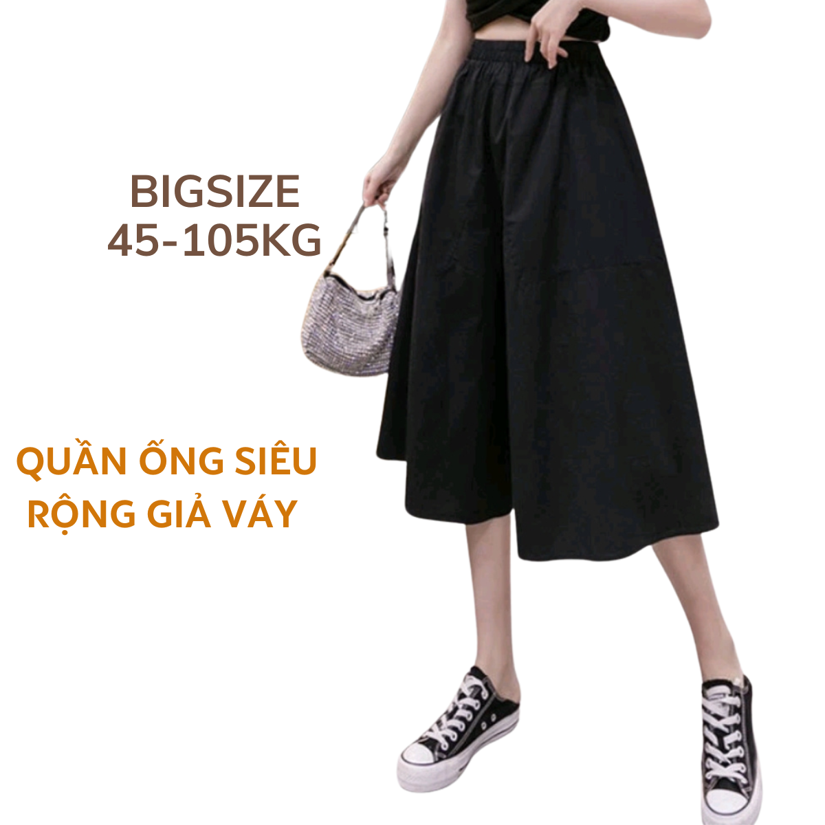 45-105Kg Quần giả váy Bigsize ống siêu rộng dáng xòe thanh lịch thời trang