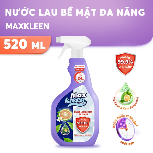 [HCM]Nước Lau Bề Mặt Đa Năng MaxKleen 520ml - cam kết hàng đúng mô tả sản xuất theo công nghệ hiện đại an toàn cho người sử dụng