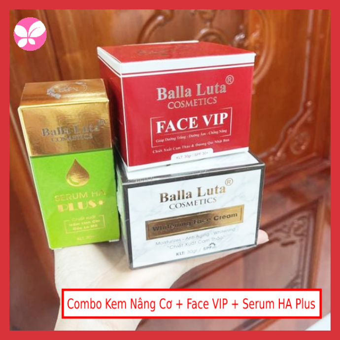 Combo Kem Face Vip Balla Luta + Serum HA PLUS + Kem Nâng cơ Balla Luta Thu Hằng chính hãng
