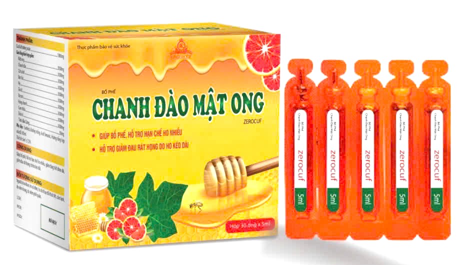 bổ phế chanh đào mật ong CHANH ĐÀO MẬT ONG CAO LÁ THƯỜNG XUÂN giảm ho, giảm viêm họng, giảm đờm, hết khò khòe hóa đờm vien
